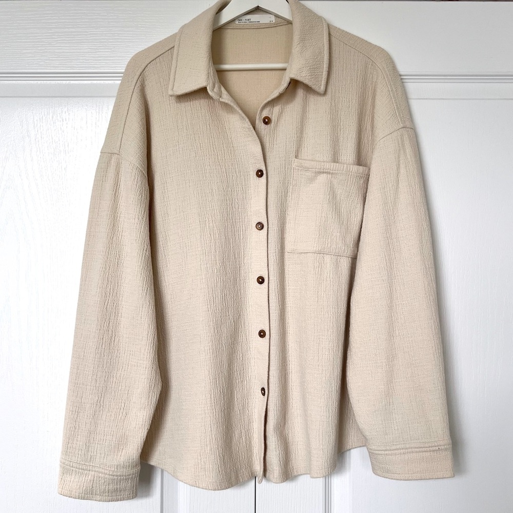 OAK + FORT Cream Button Down Shirt